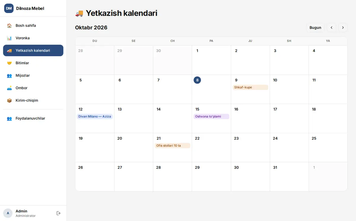 CRM kalendari